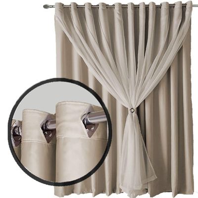 Cortina Sala E Quarto 7,50x2,40 Tecido Blackout Ana Palha