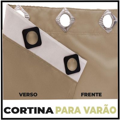Cortina Sala E Quarto 5,50x2,40 Tecido Blackout Ana Bege