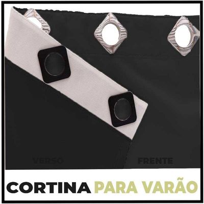 Cortina Sala E Quarto 3,50x2,30 Tecido Blackout Ana Preto