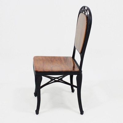 Cadeira Para Mesa De Jantar Em Alumínio Fundido E Madeira Modelo Aracruz Preta