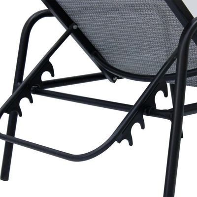Espreguiçadeira Modelo Sling Em Tela E Alumínio Preta/cinza