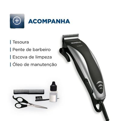 Cortador De Cabelos Mondial Hair Stylo Cr-02 -220v-preto/prata 220V