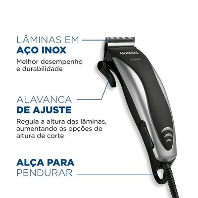 Cortador De Cabelos Mondial Hair Stylo Cr-02 -220v-preto/prata 220V