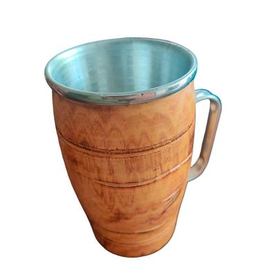 Kit 2 Caneca Termica De Madeira Artesanal Rústica 300ml