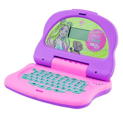Kit Laptop Infantil Educativo Candide Barbie Charm Tech Bilíngue + 1 Fidget Spinner Sortido