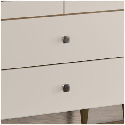 Cristaleira 02 Portas Com Vidro 02 Gavetas Liz Henn Off White Com Nature