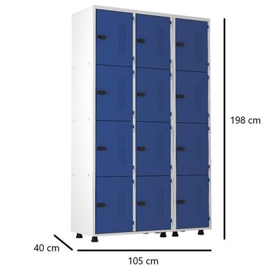 Armário Roupeiro Aço 12 Portas Guarda Volume Trinco