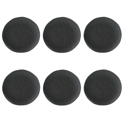 Conjunto De Pratos Rasos 06 Peças Orgânico Preto Matte Porto Brasil