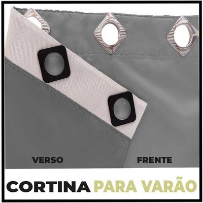 Cortina Sala E Quarto 5,50x2,30 Tecido Blackout Ana Cinza