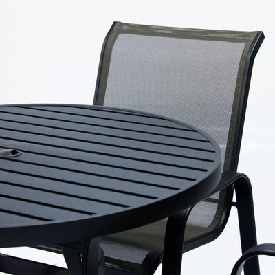 Conjunto Lótus Mesa 90cm 4 Poltronas Preto
