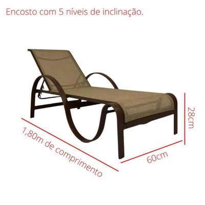 Espreguiçadeira Modelo Lótus Ondulada Marrom Capuccino