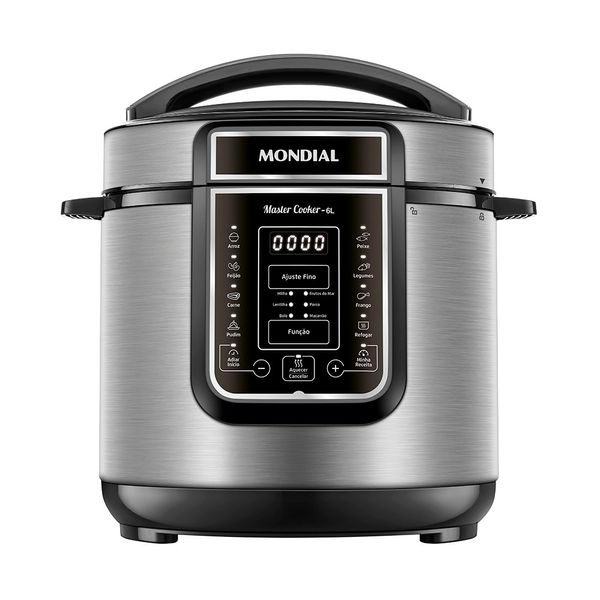 Panela de Pressão Elétrica Digital Mondial Master Cooker PE-60-6L-I Preta/Inox - 220V