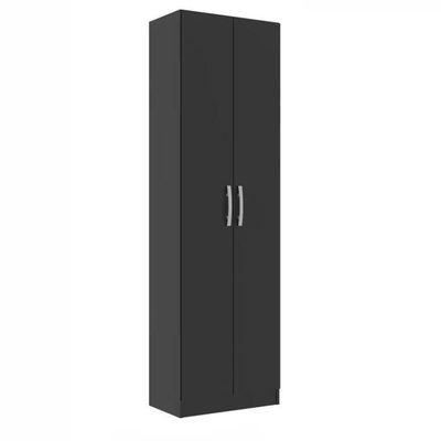 Armário Multiuso Milão 2 Portas E 4 Prateleiras - Black Black