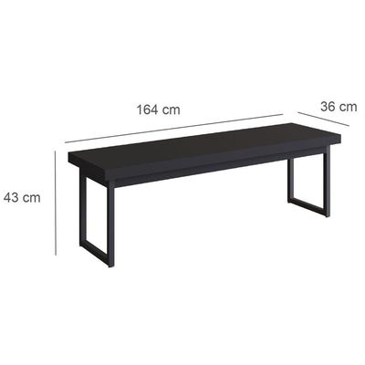 Banco Oxford 164cm Preto