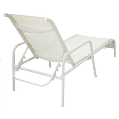 Espreguiçadeira Modelo Sling Em Tela E Alumínio Branco