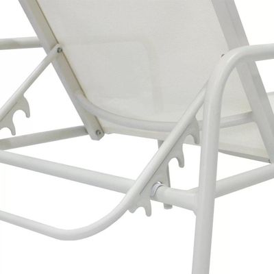 Espreguiçadeira Modelo Sling Em Tela E Alumínio Branco
