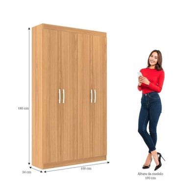 Armário Multiuso Milão 4 Portas E 8 Prateleiras - Cinnamomo Cinnamomo