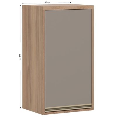 Armário Aéreo 40cm Luciane Yara 1 Porta - 1307 Vanilla/Graff