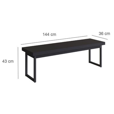 Banco Oxford 144cm Preto