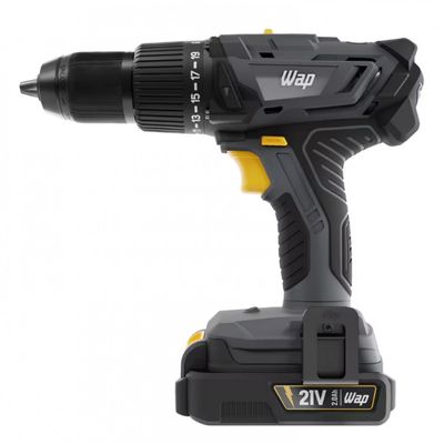 Parafusadeira e Furadeira de Impacto WAP K21 ID03 com acessórios Amarelo e cinza