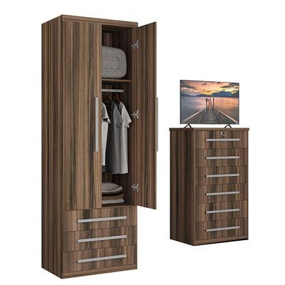 Guarda-roupa 2 Portas 3 Gavetas Modular 1303 Ilan San Remo