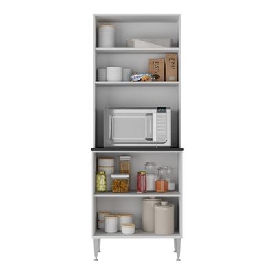 Paneleiro 63cm 4 Portas Para Micro-ondas Siena Multimóveis Mp2182 Branco Branco