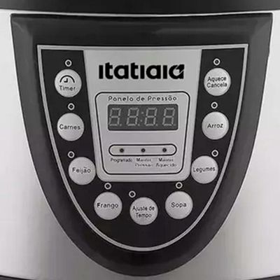 Panela De Pressão Elétrica Midi 5L Inox Com Preto 127V