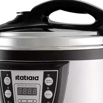 Panela De Pressão Elétrica Midi 5L Inox Com Preto 127V