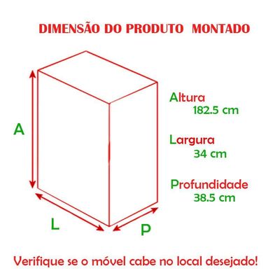 Armário Multiuso 1 Porta Com 5 Prateleiras 1402 Ilan Castanho