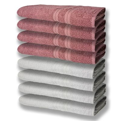 8 Toalhas Grande Super Felpudas E Grossa 80x150 4 Branco 4 Rosê