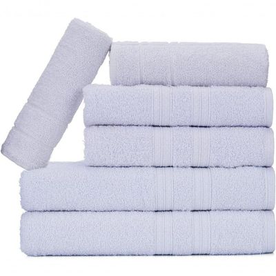 Jogo De Toalhas Gigante Itália Soft 2 Banhão + 2 Rosto + 2 Tapete Luxo 100% Algodão - Branco