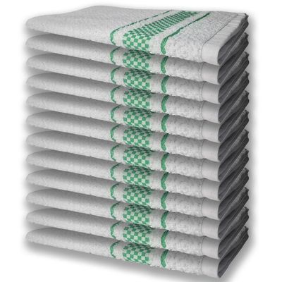 12 Panos De Prato Atoalhado Felpudo Premium Verde