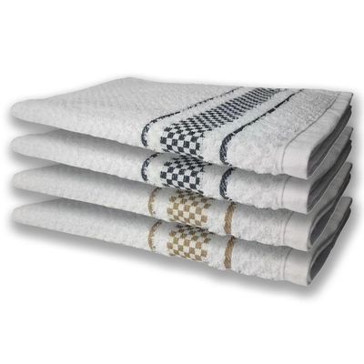 4 Panos De Prato Atoalhado Felpudo Premium Preto+marrom