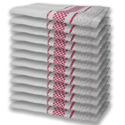 12 Panos De Prato Atoalhado Felpudo Premium Rosa