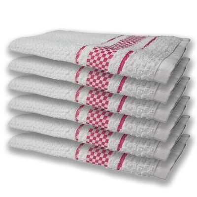 12 Panos De Prato Atoalhado Felpudo Premium Rosa