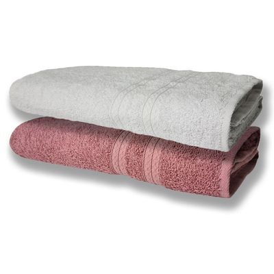 2 Toalhas Super Felpudas Grande E Grossa Algodão 80x150 Branco+rosê
