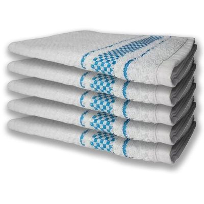 10 Panos De Prato Atoalhado Felpudo Premium 5 Azul 5 Preto