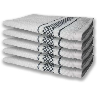 10 Panos De Prato Atoalhado Felpudo Premium 5 Azul 5 Preto