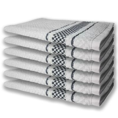 12 Panos De Prato Atoalhado Felpudo Premium 6 Preto 6 Marrom