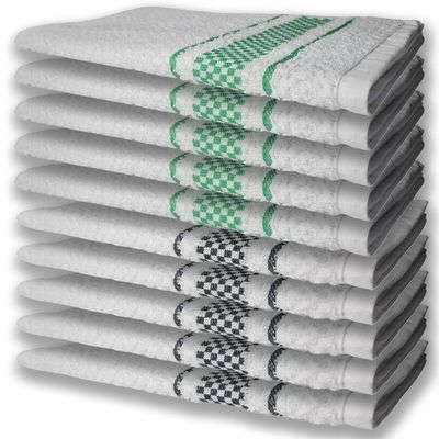 10 Panos De Prato Atoalhado Felpudo Premium 5 Verde 5 Preto