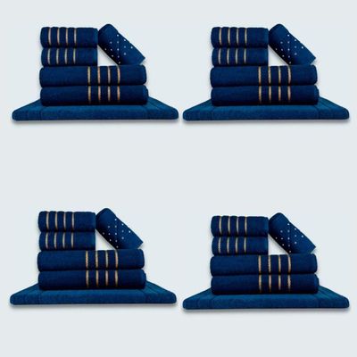 Jogo De Toalhas 24 P?s Cole??o Montreal 100% Algod?o Azul