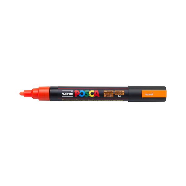 Caneta Permanente Posca Uniball 5M Laranja Fluorescente