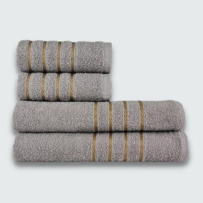 Jogo De Toalhas 8 Pe?a Cole??o Montreal 100% Algod?o Rosa+cinza
