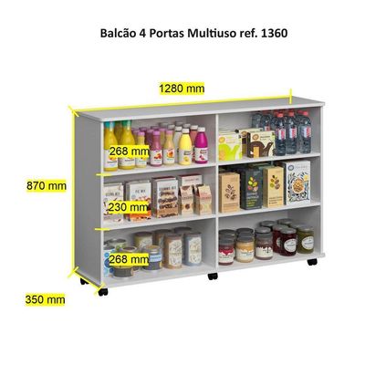 Balcão 3 Portas 1 Gaveta 1415 Ilan