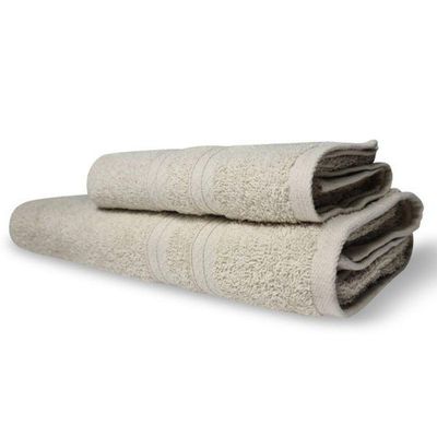 Kit 2 Toalhas Itália Soft 1 Banho 1 Rosto Grossa 100% Algodão 430g/m² Bege