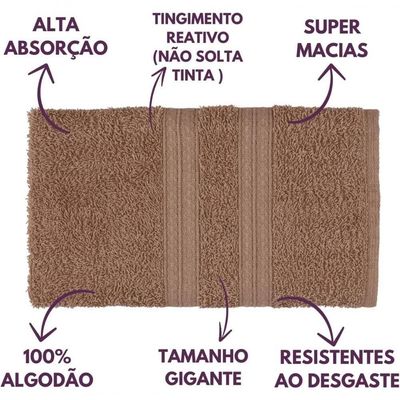 Jogo De Toalhas Gigante Itália Soft 2 Banhão + 2 Rosto + 2 Tapete Luxo 100% Algodão Camurça