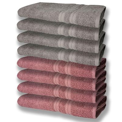 8 Toalhas Grande Super Felpudas E Grossa 80x150 4 Cinza 4 Rosê