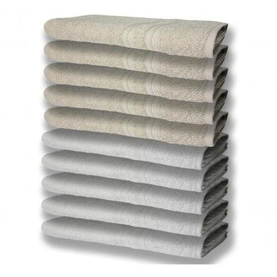 10 Toalhas Super Felpudas Grande E Grossa 5 Branco 5 Bege