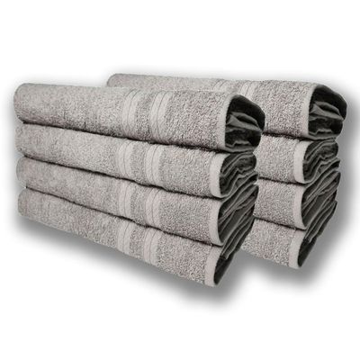 Kit 8 Toalhas De Banho Itália Soft 100% Algodão 430g/m 80x150cm - Cinza