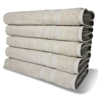 Kit Com 6 Toalhas Banho 430g/m² Grande Grossa 80x150cm Itália Soft Bege